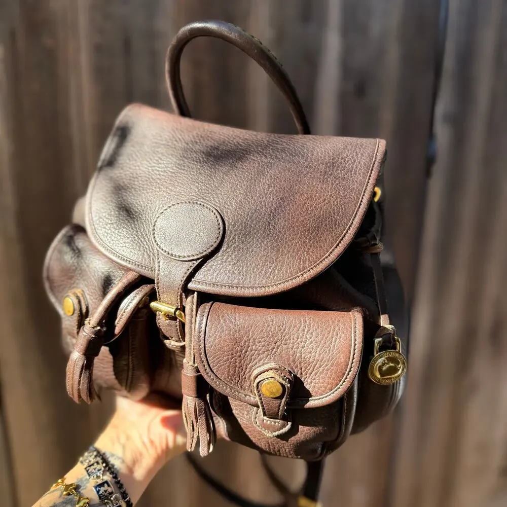 Vintage Dooney & Bourke Backpack Leather Backpack Chocolate Brown